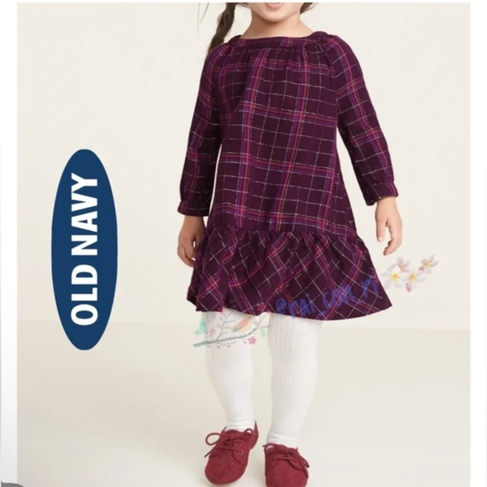 Old navy Metallic Plaid Dress 18-24 months